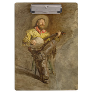 Porte-bloc Chantant Cowboy Espagnol avec Banjo Joue une chans