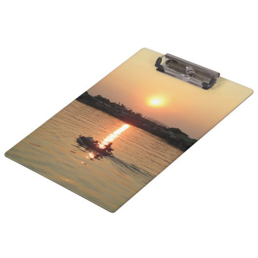 Porte-bloc Chao Phraya River Sunset ... Ayutthaya, Thaïlande (Incliné)