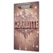 Porte-bloc 🌸Charlotte Rose Gold Glitter Notes de Nom🌸 (Gauche)