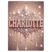 Porte-bloc 🌸Charlotte Rose Gold Glitter Notes de Nom🌸 (Dos)