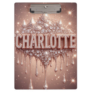 Porte-bloc 🌸Charlotte Rose Gold Glitter Notes de Nom🌸