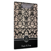 Porte-bloc Charmant Rose Floral Damask Monogramme (Swatch)