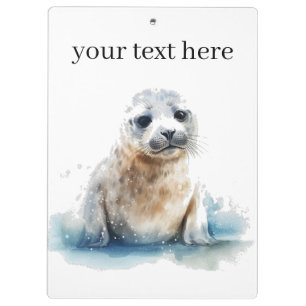 Porte-bloc Charming Aquarelle Seal Pup, personnalisée