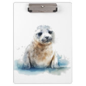 Porte-bloc Charming Aquarelle Seal Pup, personnalisée (Devant)
