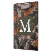 Porte-bloc Chasse Chasse Camo Chasseurs Monogramme Carte Clip (Gauche)