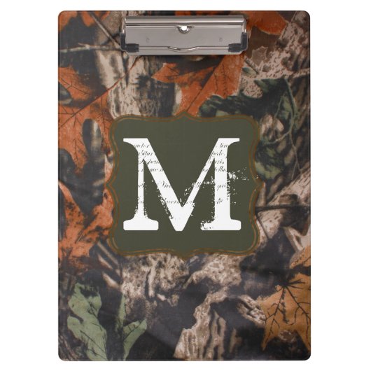 Porte-bloc Chasse Chasse Camo Chasseurs Monogramme Carte Clip (Devant)