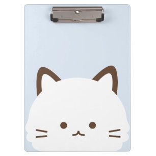 Porte-bloc Chat au visage mignon sur fond bleu pastel