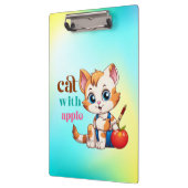 Porte-bloc Chat Avec Apple-85242 (Gauche)