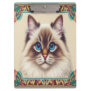 Porte-bloc Chat Birman Décoratif Bordure encadrée colorée