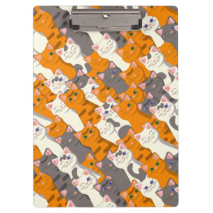 Porte-bloc Chat blanc gingembre noir motif diagonal