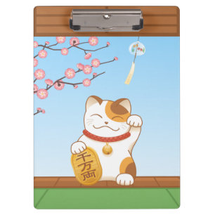 Porte-bloc Chat Calico Lucky Japonais, Maneki Neko