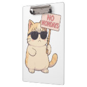 Porte-bloc Chat Cool Pas De Lundi Mème Esthétique (Gauche)