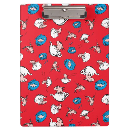 Porte-bloc Chat Dans Le Casquette | Le Motif rouge poisson (Devant)