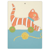 Porte-bloc Chat de jouet rayé avec balle de chaîne (Dos)