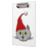 Porte-bloc chat de Père Noël "JOYEUX NOËL" (Gauche)