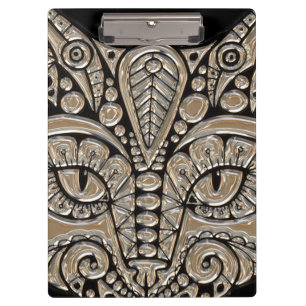 Porte-bloc Chat de style égyptien noir et or Art déco