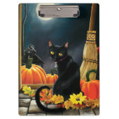 Porte-bloc Chat d'Halloween noir (Devant)