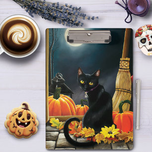 Porte-bloc Chat d'Halloween noir