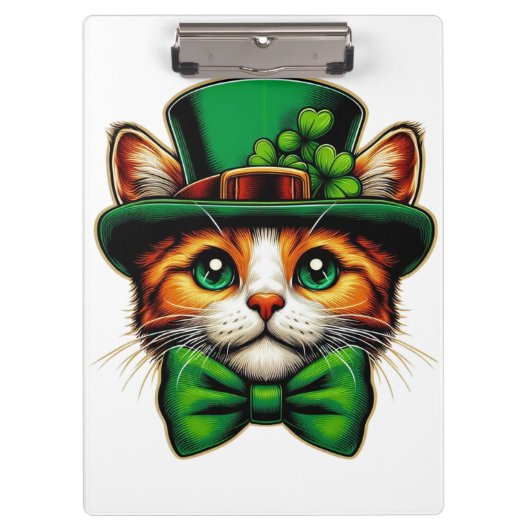 Porte-bloc Chat mignon/chaton Saint Patrick's Day (Devant)
