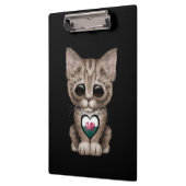 Porte-bloc Chat mignon de chaton avec le coeur de drapeau de (Gauche)