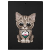 Porte-bloc Chat mignon de chaton avec le coeur de drapeau de (Dos)