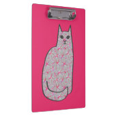 Porte-bloc Chat moderne du milieu du siècle, Fuchsia et rose (Swatch)
