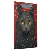 Porte-bloc Chat Noir Avec Accent De Fissures Kintsugi Dorées (Swatch)