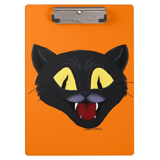 Porte-bloc Chat noir d'Halloween (Devant)