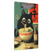 Porte-bloc Chat noir drôle mangeant du Ramen (Swatch)