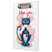 Porte-bloc Chat noir en amour (Gauche)