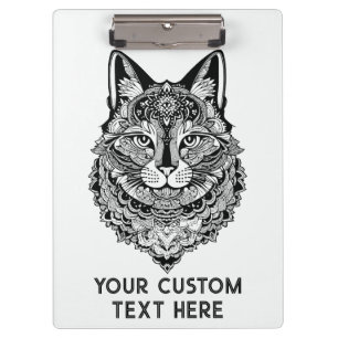 Porte-bloc Chat ornemental texte personnalisé