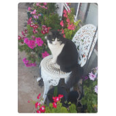 Porte-bloc Chat Smoking Fleurs Filles Nom Rose Foncé (Dos)