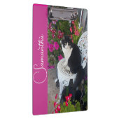 Porte-bloc Chat Smoking Fleurs Filles Nom Rose Foncé (Swatch)