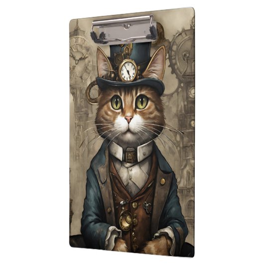 Porte-bloc Chat Steampunk (Gauche)