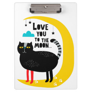 Porte-bloc Chat sur la lune