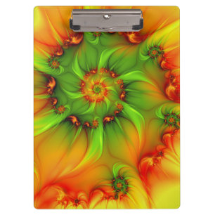 Porte-bloc Chaud Été Vert Orange Abstrait coloré Fractal