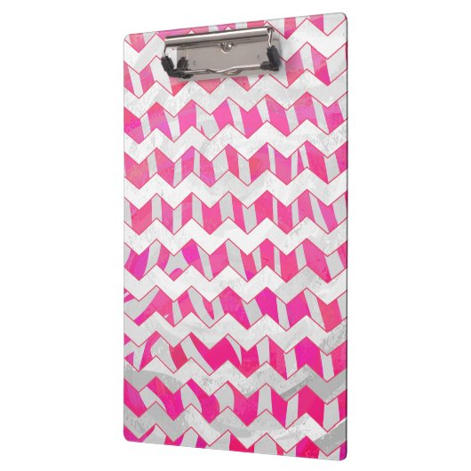 Porte-bloc Chaud rose et blanc Chevron Zebra (Gauche)