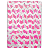 Porte-bloc Chaud rose et blanc Chevron Zebra (Dos)