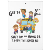 Porte-bloc Chauffeur de bus scolaire amusant Retour à l'école (Dos)