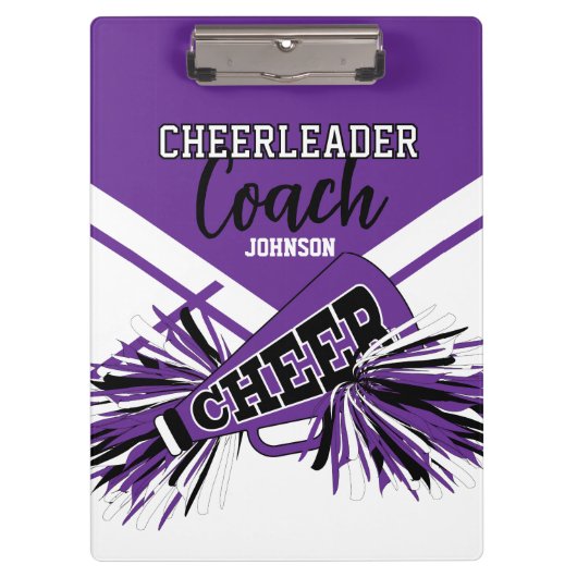 Porte-bloc Cheerleader Coach - Purple, Black & White (Devant)