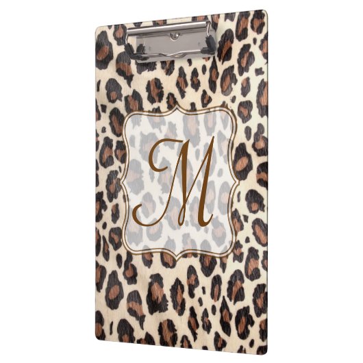 Porte-bloc Cheetah Spot Animal Monogramme Première Clip Board (Gauche)