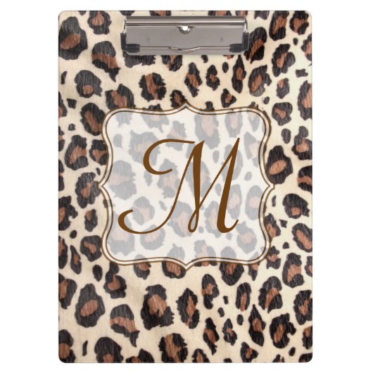 Porte-bloc Cheetah Spot Animal Monogramme Première Clip Board (Devant)