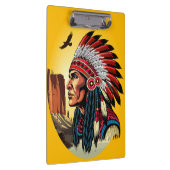 Porte-bloc Chef amérindien sur paysage sauvage coucher de sol (Swatch)