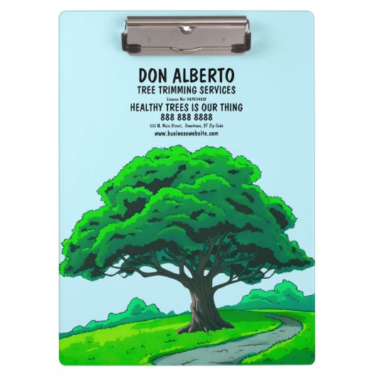 Porte-bloc Chêne personnalisé | Service d'élagage d'arbres (Devant)
