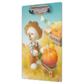 Porte-bloc Cher fermier chien avec Citrouille (Gauche)