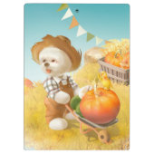 Porte-bloc Cher fermier chien avec Citrouille (Dos)