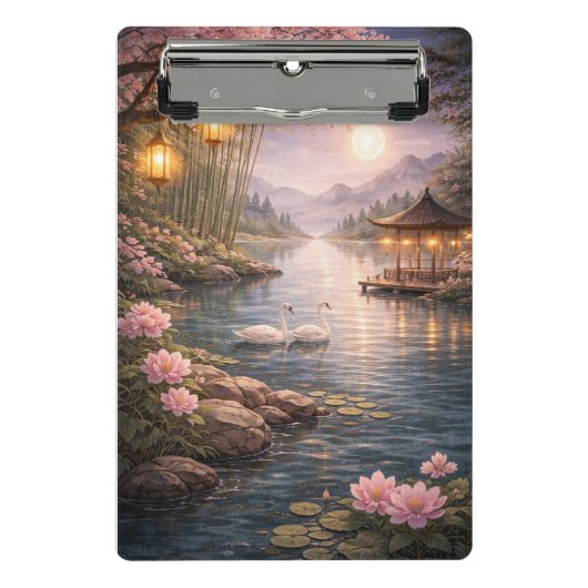 Porte-bloc Cherry Blossom Swan Lake Mini Clipboard –  (Devant)