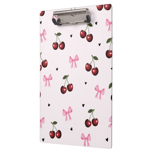 Porte-bloc Cherry & Pink Bows Pattern - Coquette Aesthetic  (Gauche)