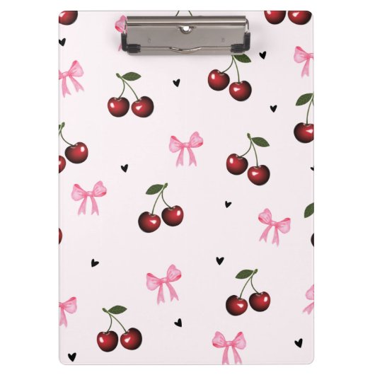 Porte-bloc Cherry & Pink Bows Pattern - Coquette Aesthetic  (Devant)