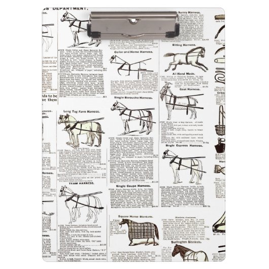 Porte-bloc Cheval Antique Publicité Journal Art (Devant)